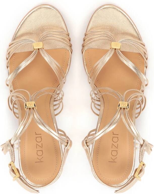 Kazar Gouden stiletto sandalen met dunne bandjes Yellow Dames