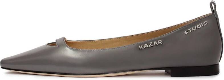 Kazar Grijze platte pumps met uitgesneden bovenkant Gray Dames