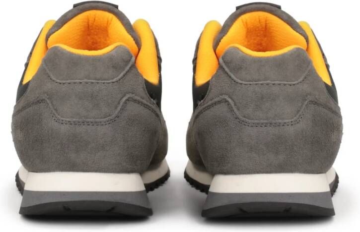 Kazar Grijze suède sneakers met gele elementen Gray Heren