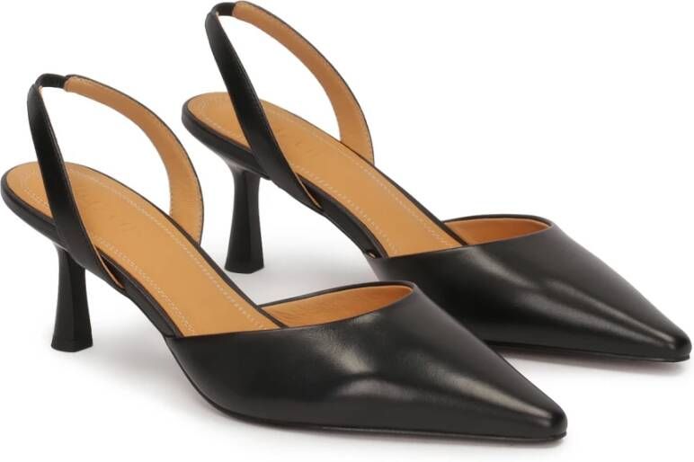 Kazar Halfopen leren pumps Black Dames