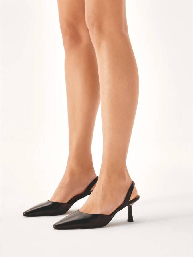 Kazar Halfopen leren pumps Black Dames