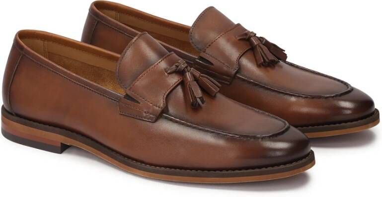 Kazar Heren casual leren loafers Brown Heren