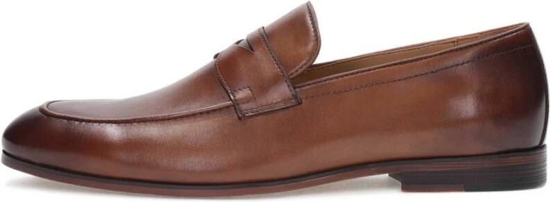 Kazar Heren klassieke bruin lederen loafers Brown Heren