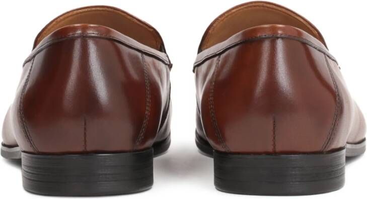 Kazar Heren leren loafers met een metalen decoratie Brown Heren