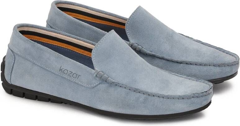 Kazar Heren lichtblauwe suède mocassins Blue Heren