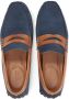 Kazar Heren marineblauwe mocassins met bruine leren inzetstukken Blue Heren - Thumbnail 7