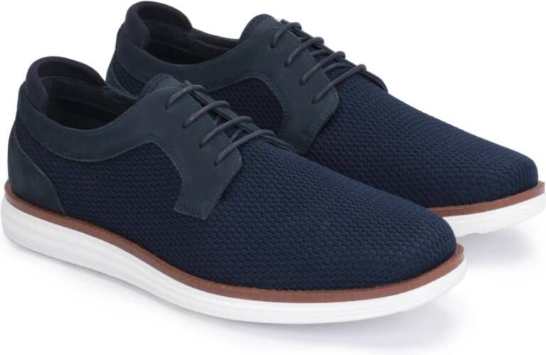 Kazar Heren nubuck- en stoffen lichtgewicht vrijetijdsschoenen Blue Heren