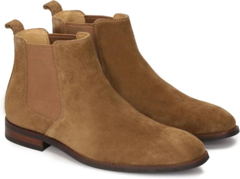 Kazar Heren slip-on Chelsea laarzen van suède Brown Heren