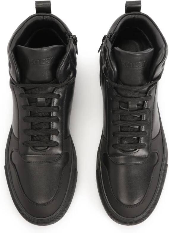 Kazar Heren sneakers van glad leer met rubberen neuskap Black Heren