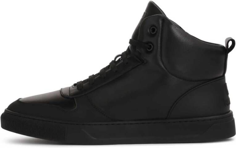 Kazar Heren sneakers van glad leer met rubberen neuskap Black Heren