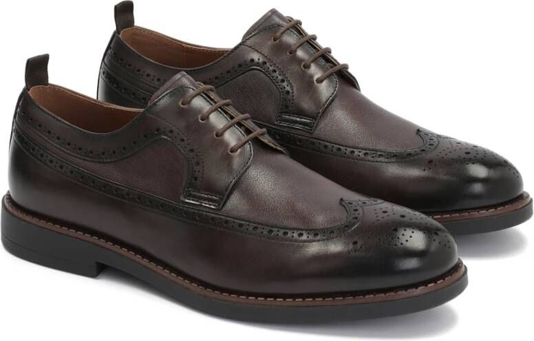 Kazar Heren vrijetijdsschoenen van leer met brogue decoratie Brown Heren