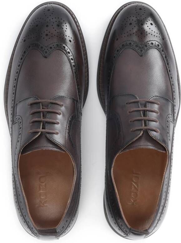 Kazar Heren vrijetijdsschoenen van leer met brogue decoratie Brown Heren