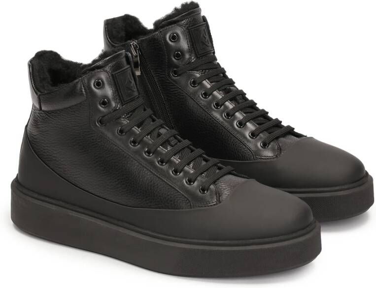 Kazar High-top sneakers met mat rubberen inzetstuk Black Heren