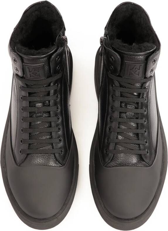 Kazar High-top sneakers met mat rubberen inzetstuk Black Heren