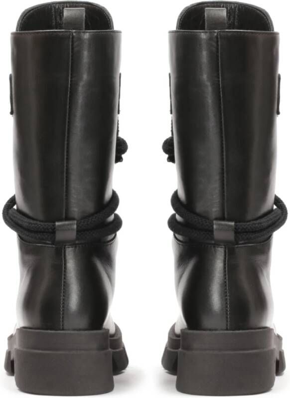 Kazar Hoge leren veterschoenen Black Dames