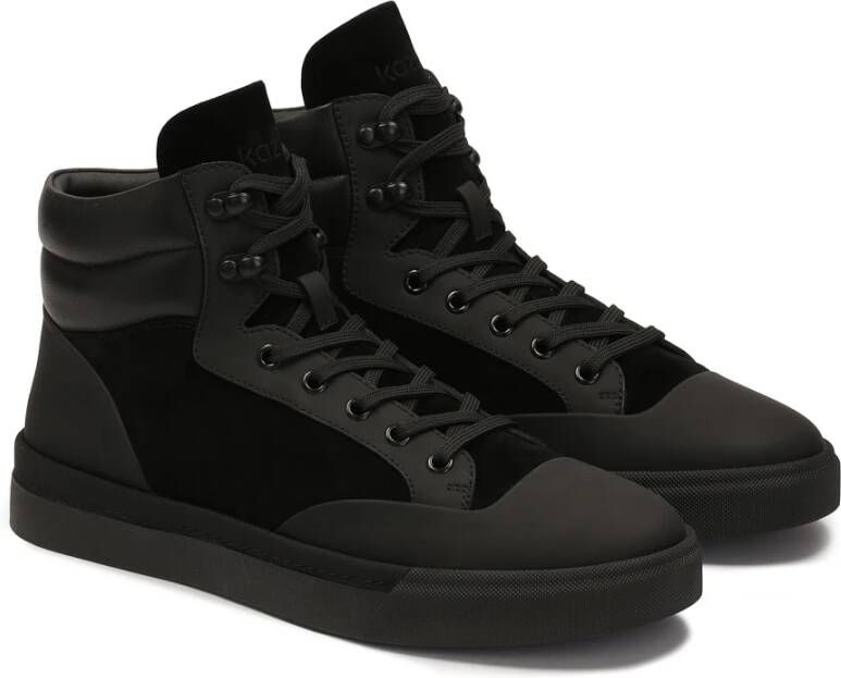 Kazar Hoge sneakers in drie verschillende materialen Black Heren