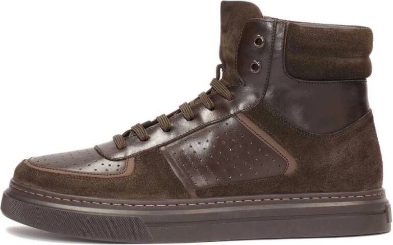 Kazar Hoge sneakers van suède en glad leer Brown Heren