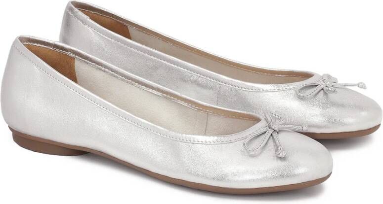 Kazar Klassieke ballerina's met ronde neus in zilverkleur Gray Dames