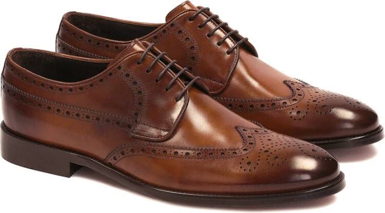 Kazar Klassieke bruine brogues met een rozetdecoratie Brown Heren