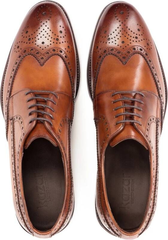 Kazar Klassieke bruine brogues met een rozetdecoratie Brown Heren