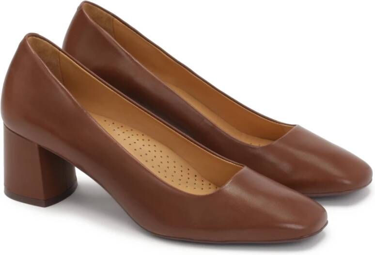 Kazar Klassieke bruine pumps met vierkante neus Brown Dames