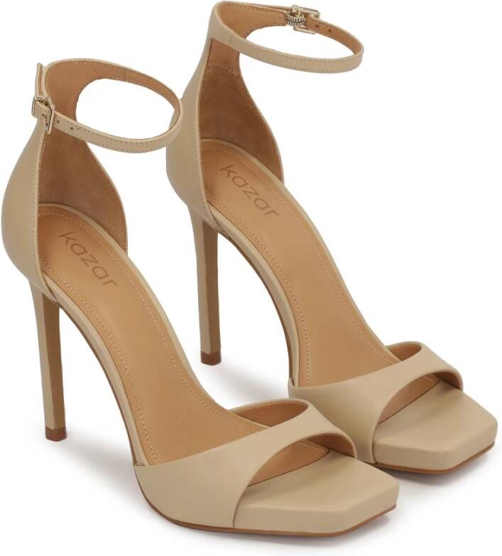 Kazar Klassieke stiletto sandalen met een bedekte hak Beige Dames