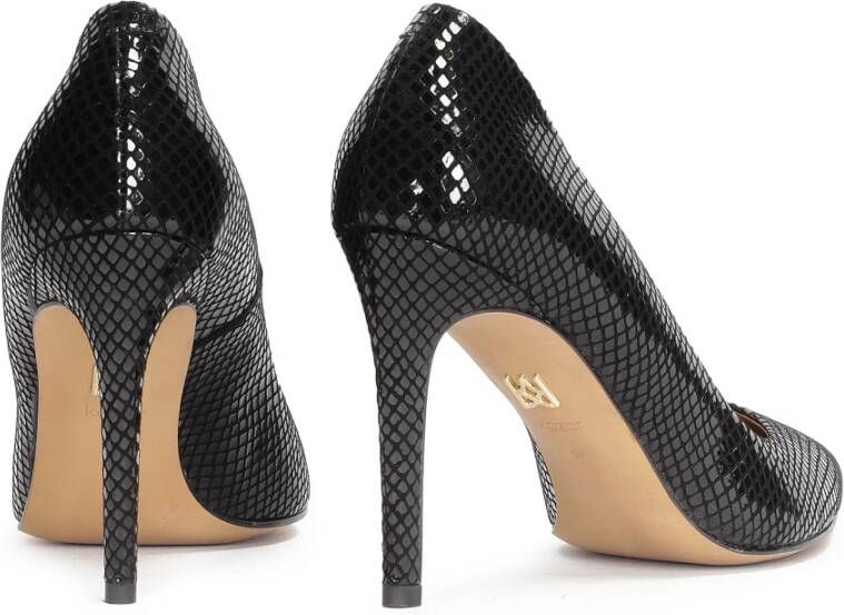 Kazar Klassieke zwarte gestempelde leren stiletto's Black Dames