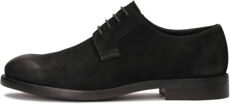 Kazar Klassieke zwarte nubuck halfschoenen Black Heren