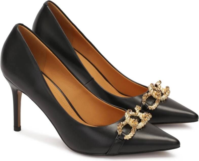 Kazar Klassieke zwarte pumps met hak versierd met ketting met kristallen Black Dames