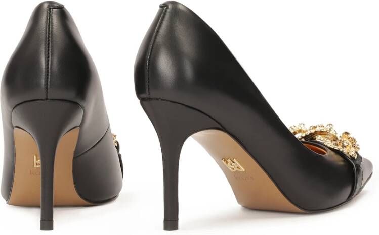 Kazar Klassieke zwarte pumps met hak versierd met ketting met kristallen Black Dames