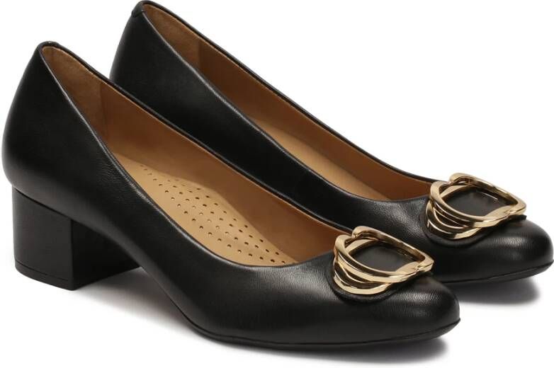 Kazar Lage leren pumps met metalen versiering Black Dames