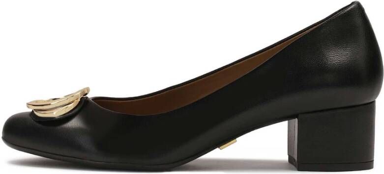 Kazar Lage leren pumps met metalen versiering Black Dames