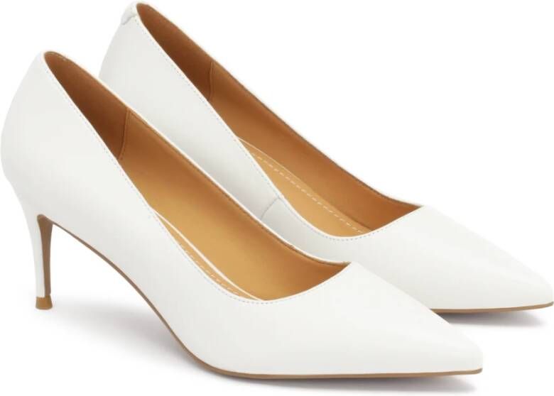 Kazar Lage leren pumps White Dames