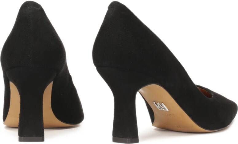 Kazar Lage suède pumps met verlengde neuzen Black Dames