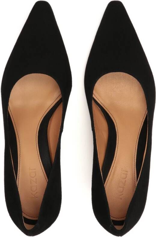 Kazar Lage suède pumps met verlengde neuzen Black Dames