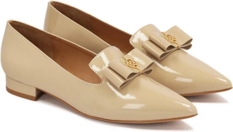 Kazar Lakleren platte pumps met een strik Beige Dames