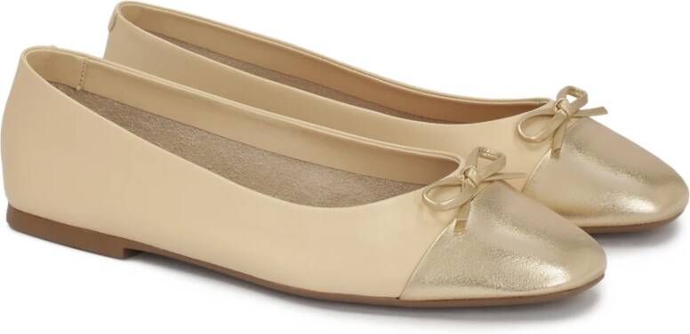 Kazar Leren ballerina's met gouden neuzen Beige Dames