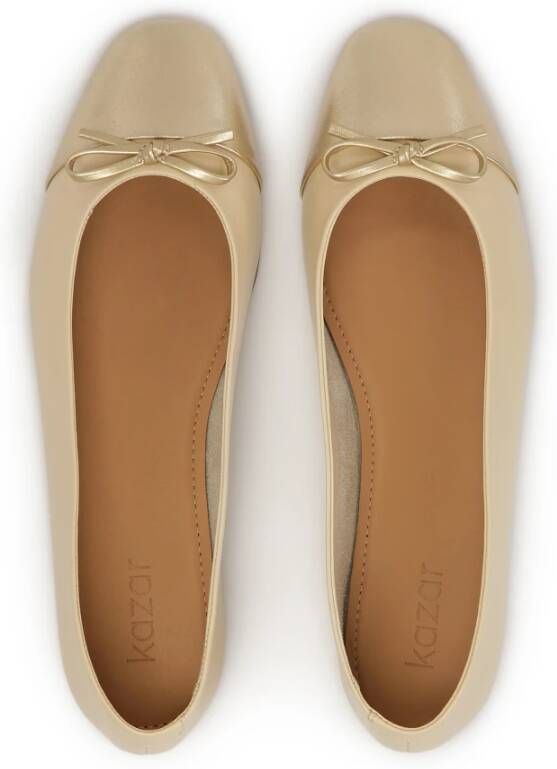 Kazar Leren ballerina's met gouden neuzen Beige Dames