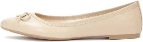 Kazar Leren ballerina's met strik en label Beige Dames