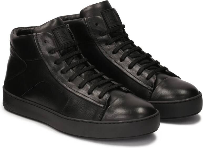 Kazar Leren enkelsneakers Black Heren