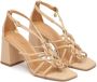 Kazar Leren flip flop sandalen met een paalhak Beige Dames - Thumbnail 2