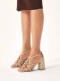 Kazar Leren flip flop sandalen met een paalhak Beige Dames - Thumbnail 3