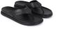 Kazar Leren Flip-Flops met Dikke Zool Black Heren - Thumbnail 3