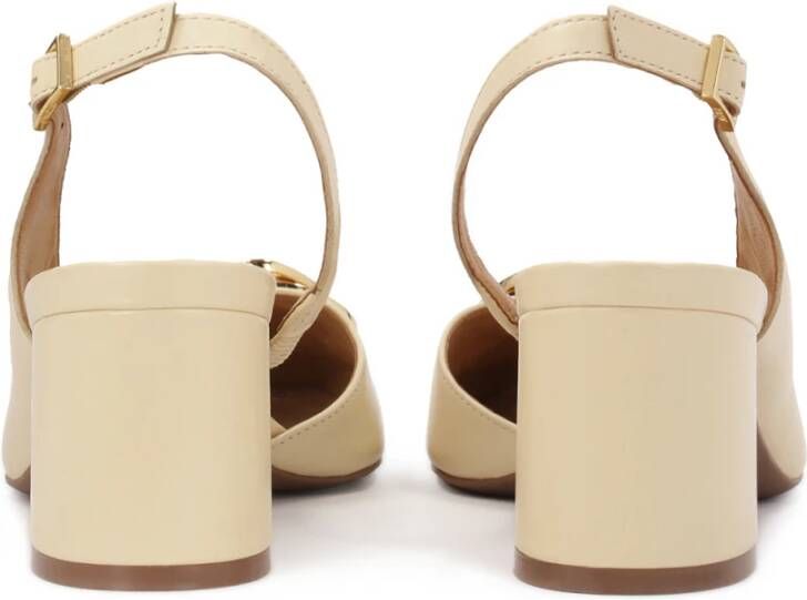 Kazar Leren halfopen pumps Beige Dames