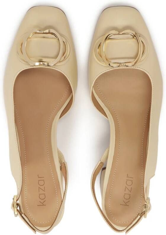 Kazar Leren halfopen pumps Beige Dames