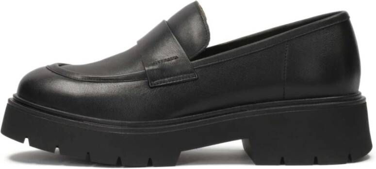 Kazar Leren halfschoenen op een dikke zool Black Dames