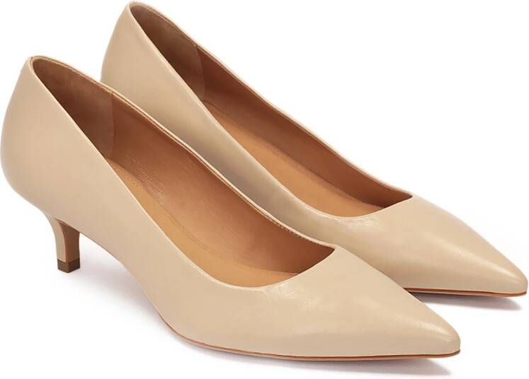 Kazar Leren kitten pumps Beige Dames