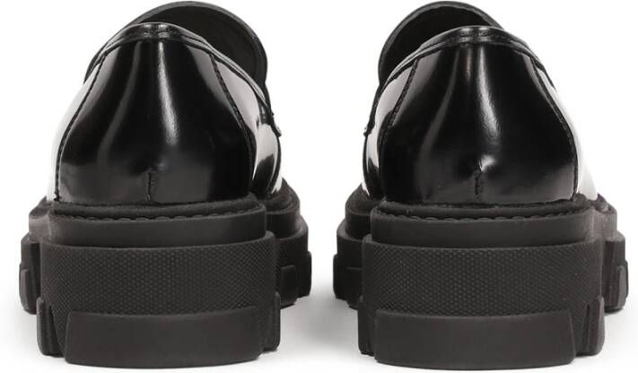 Kazar Leren loafers op een dikke zool Black Dames