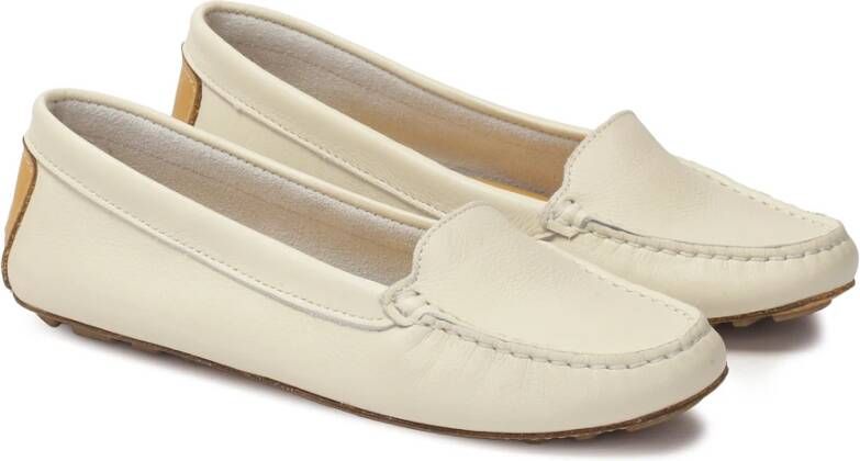 Kazar Leren mocassins met contrasterende inzet op de hiel Beige Dames