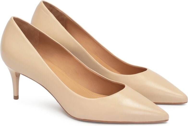 Kazar Leren pumps met lage hak Beige Dames